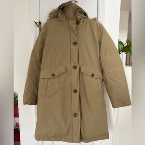 MUJI Down Puffer Long Coat Army Green | Women’s M | Very Good Condition